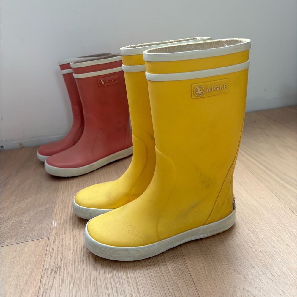 Aigle Yellow “Lollypop”  Rain boots